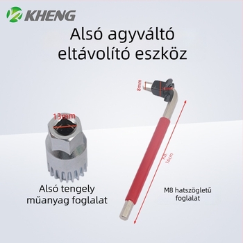 Kerékpár-hajtómű leszerelő eszköz négyzetes nyílásokkal – a hajtókar eltávolításához és a középső tengely javításához