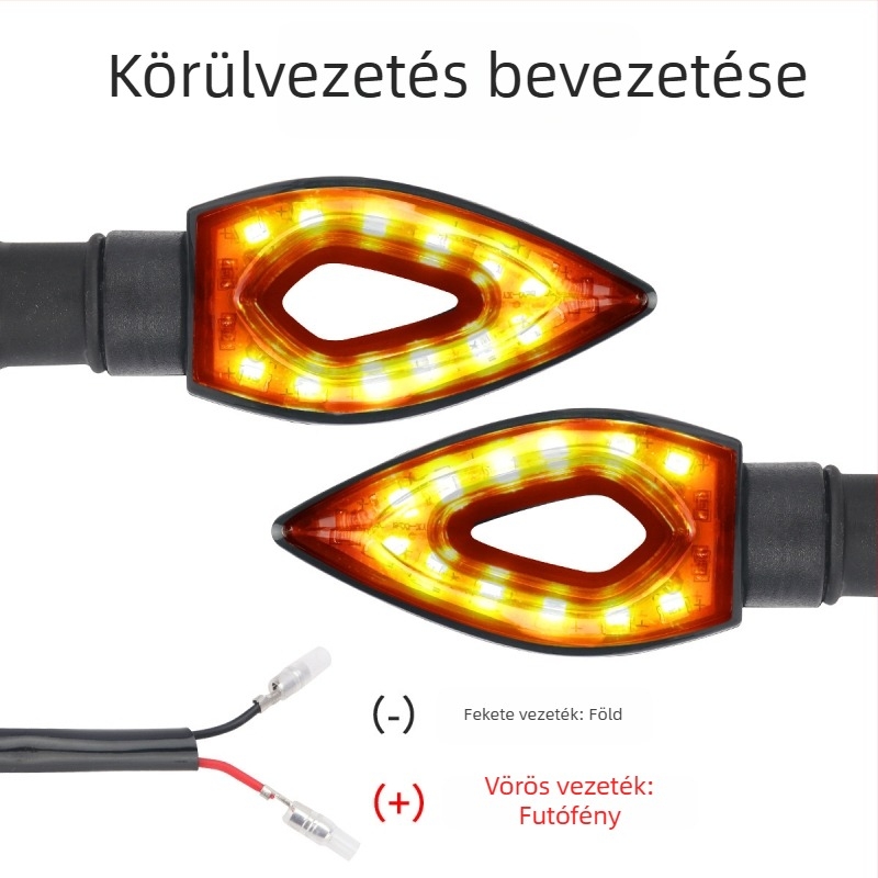 Motorkerékpár jelzőfény szív alakú üreges féklámpával, 12V, Motor213-y-2 modell, Triple Light, PC műanyag lámpaburok