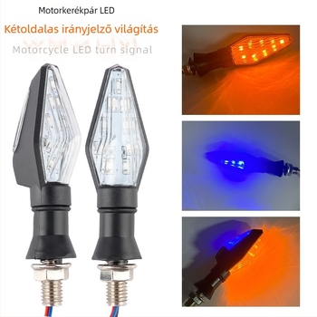 Módosított motorkerékpár kanyarjelző LED-del, 12V, kétoldalas, 100000 óra, Modell 001