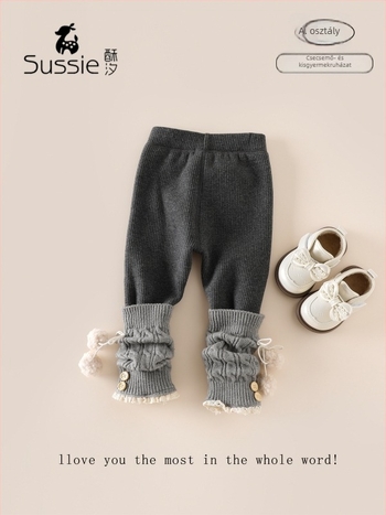 Lányoknak készült meleg fleece-béléssel bélelt leggings télre, stílusos 2025