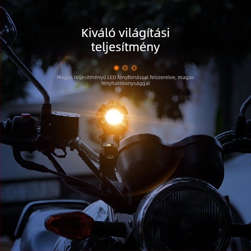 Motorkerékpár LED gyűrűs reflektor, 3000 lm, 12V, IP67, alumínium, modell Motor222