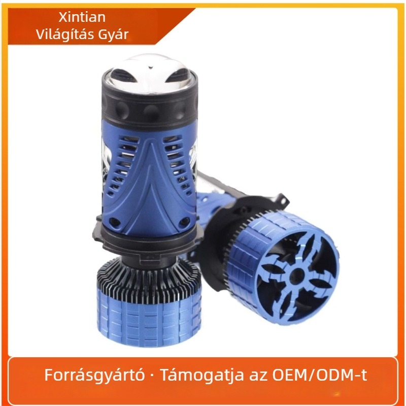 H4 LED autófény lézeres világítással, osztott lencsés kivitel, 9–30V, 7800 lm, IP68