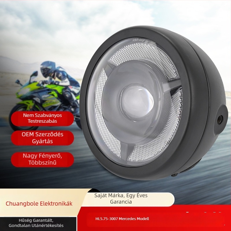 HL5.75-3007 LED elsőfényszóró motorkerékpárhoz és elektromos autóhoz – 12W, 12V, 2000lm