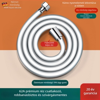 PVC vastított zuhanycső bojlerhez, 4 pont menetes csatlakozás, modell PVC-001, anyag PVC, 0,5 MPa, 100°C, márka Lanjing