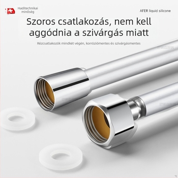 PVC vastított zuhanycső bojlerhez, 4 pont menetes csatlakozás, modell PVC-001, anyag PVC, 0,5 MPa, 100°C, márka Lanjing