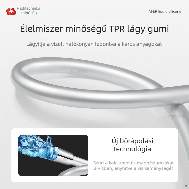PVC vastított zuhanycső bojlerhez, 4 pont menetes csatlakozás, modell PVC-001, anyag PVC, 0,5 MPa, 100°C, márka Lanjing