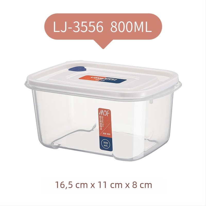 Fedéllel ellátott hűtő tárolóedény, élelmiszer-biztonságú PP+PE, négyszögletes forma, 301-500 ml kapacitás
