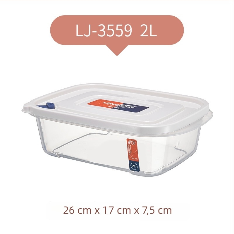 Fedéllel ellátott hűtő tárolóedény, élelmiszer-biztonságú PP+PE, négyszögletes forma, 301-500 ml kapacitás