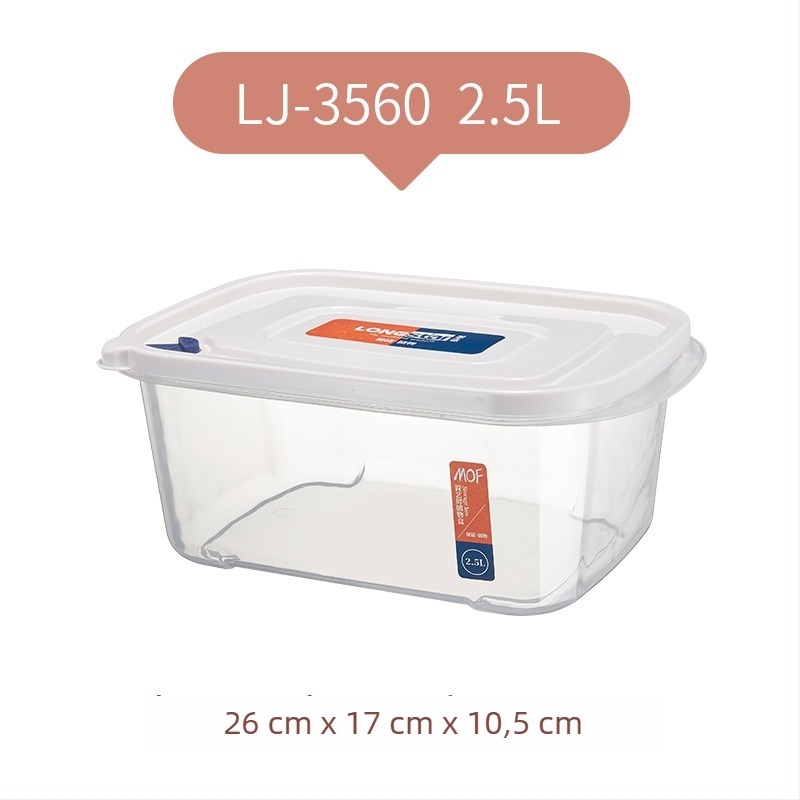 Fedéllel ellátott hűtő tárolóedény, élelmiszer-biztonságú PP+PE, négyszögletes forma, 301-500 ml kapacitás
