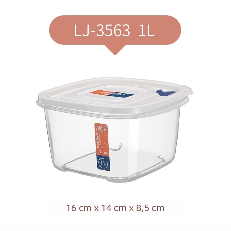 Fedéllel ellátott hűtő tárolóedény, élelmiszer-biztonságú PP+PE, négyszögletes forma, 301-500 ml kapacitás