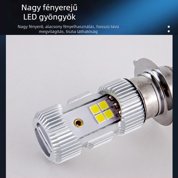Kétoldalas LED motorkerékpár-fényszóró beépített LED-del, P15D, közel- és távolsági fehér fény
