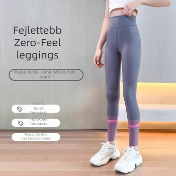 Lányoknak készült sportos leggings, magas derekú, 74% nylon, hosszú, tavasz–őszre