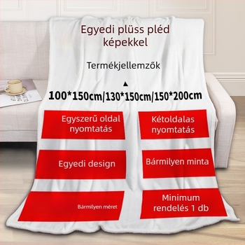Flanel pléd testreszabással, súly 300–500 g, minták: csíkok, hópehely, űrhajós.