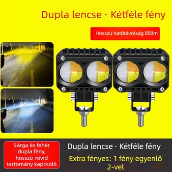 Autó LED reflektor kettős lencsével, alumíniumötvözet test, 50W, minden járműhöz kompatibilis, Xindao