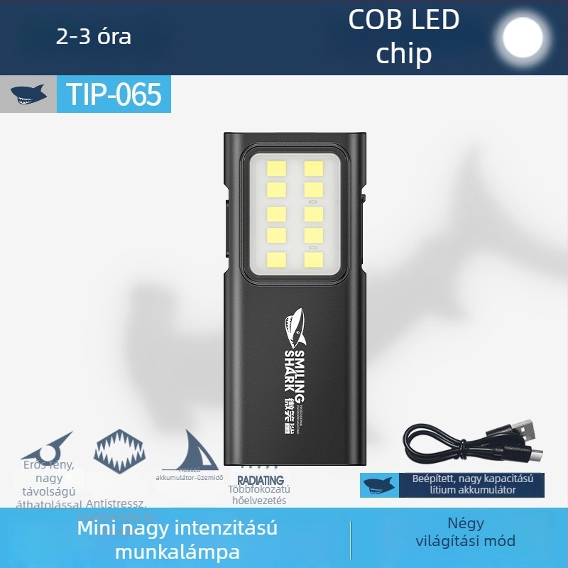 Mini többfunkciós COB munka világítás négy fokozatú állítással, hordozható kézi zseblámpa kültéri használatra