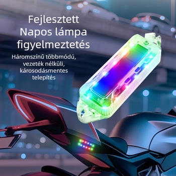 Napelemes figyelmeztető fény SP01, 3W, Mingben anyag, autókhoz, motorkerékpárokhoz, kerékpárokhoz és teherautókhoz kompatibilis
