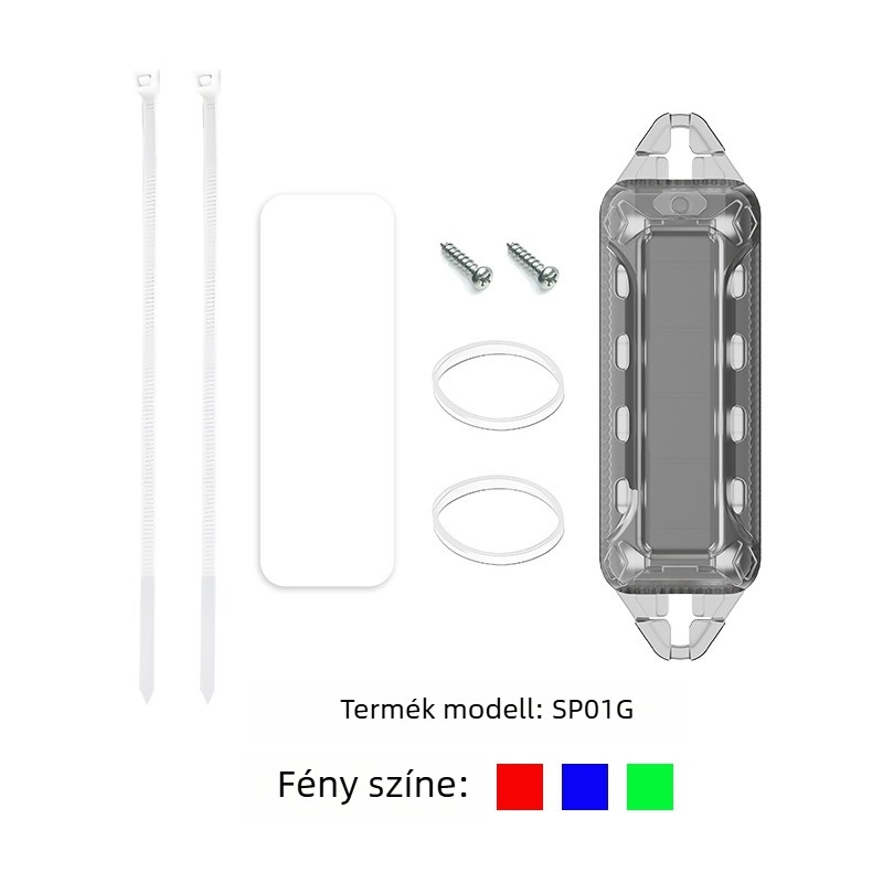 Napelemes figyelmeztető fény SP01, 3W, Mingben anyag, autókhoz, motorkerékpárokhoz, kerékpárokhoz és teherautókhoz kompatibilis