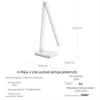 Xiaomi Mijia asztali lámpa 2Lite — szemvédelem LED olvasáshoz és tanuláshoz, éjszakai fény, érintéses kapcsoló, 5W 220V-os
