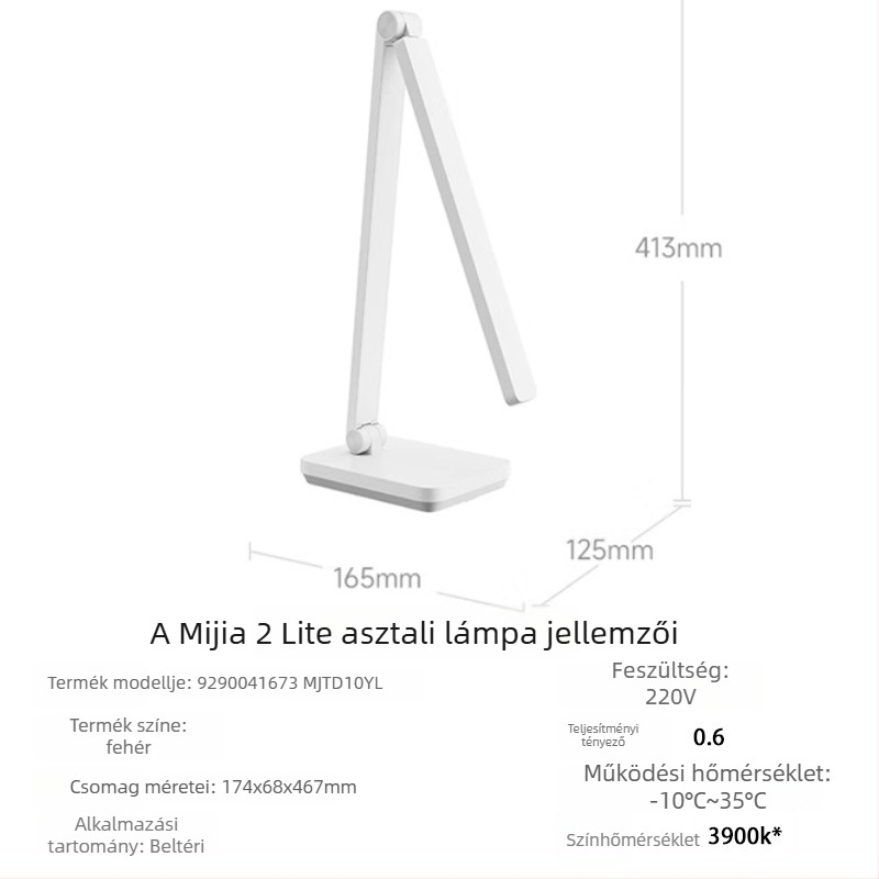 Xiaomi Mijia asztali lámpa 2Lite — szemvédelem LED olvasáshoz és tanuláshoz, éjszakai fény, érintéses kapcsoló, 5W 220V-os