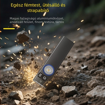 U8 Mini Flat-Barrel EDC zseblámpa, 650 lm, újratölthető, mágneses munka fény, vízálló