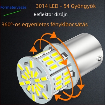Autó LED hátsó lámpa 1156-3014-54W, 5.4W, DC12-24V, 3014SMD, 397.7LM