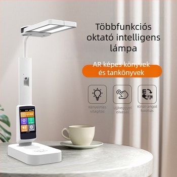 Intelligens tanulóasztali lámpa szemvédővel, AI hangalapú dialógus, szinkronizált tankönyv olvasás és fordítás, USB‑tápellátás 5V, hangvezérlés, magas CRI 95+