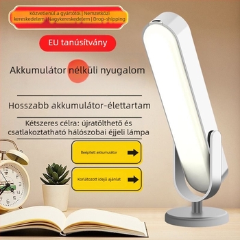 Gyerekeknek készült újratölthető asztali lámpa, állítható, érintéses kapcsolóval, beépített Li-ion akkumulátorral, 5W