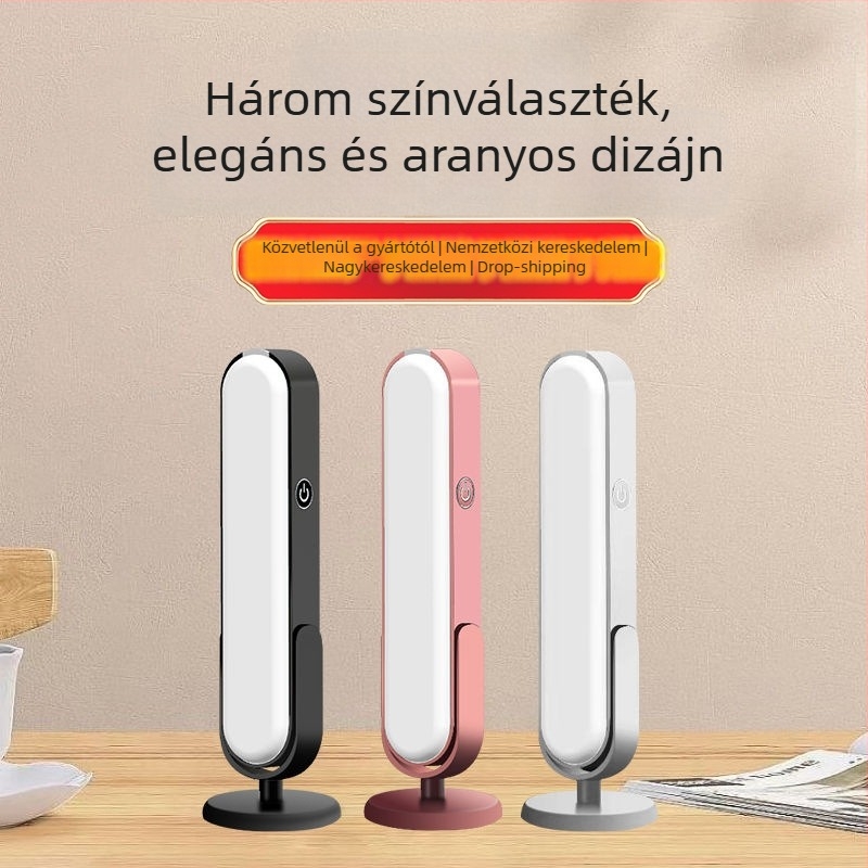 Gyerekeknek készült újratölthető asztali lámpa, állítható, érintéses kapcsolóval, beépített Li-ion akkumulátorral, 5W