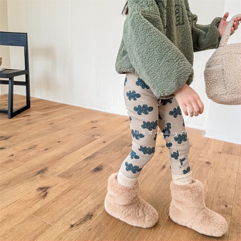 Lányok téli velúr melegített leggings, magas derék, 90% pamut, koreai stílus, 3-8 éves