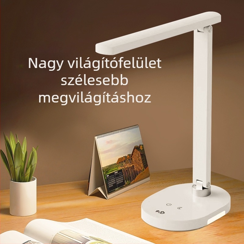 LED szemvédő asztali lámpa beépített akkumulátorral, érintéses vezérléssel és tanuló lámpa funkcióval