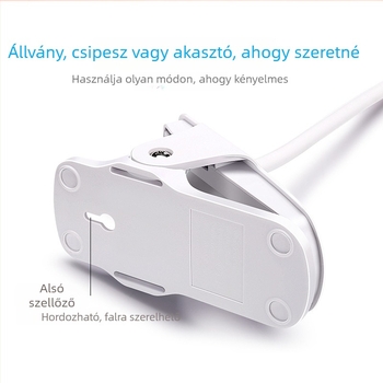 LED clip asztali lámpa USB töltéssel és plug-in, érintéses vezérlés, három színhőmérséklet-mód
