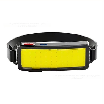 COB fejfény pánttal, újratölthető, 10W, beépített 1200mAh akkumulátor, fénysugár 50-100 m, ABS ház, kültéri munka