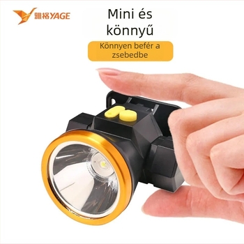 LED fejlámpa kültéri munkához - újratölthető, 1800mAh akkumulátor, 1W LED, kézi töltés, hatótáv 100-200 m