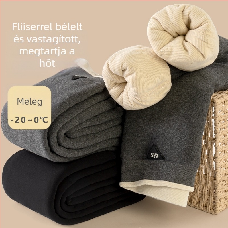 Lányok téli fleece-bevonatú leggings, poliészter anyagból, ősz–tél szezon, 2025