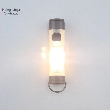 Kulcstartó mini LED lámpa — LED, 10W, polimer lítium akkumulátor, kézi hajtású működés, 100–200 m fénysugár