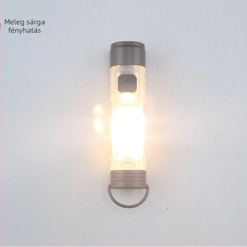 Kulcstartó mini LED lámpa — LED, 10W, polimer lítium akkumulátor, kézi hajtású működés, 100–200 m fénysugár