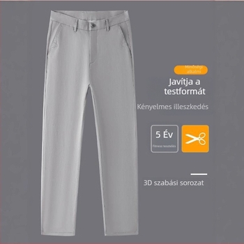 Férfiaknak szabadidőnadrág vastag pamutból, laza szabás, egyenes szár, 97,8% pamut, 2,2% elasztán, mindennapi viselet