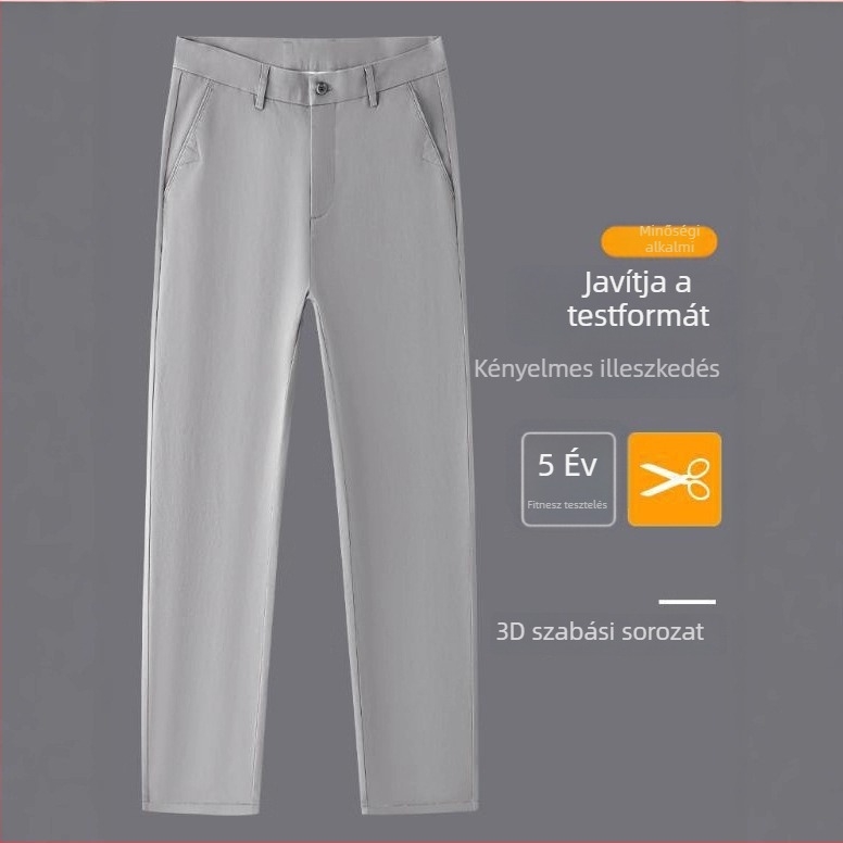 Férfiaknak szabadidőnadrág vastag pamutból, laza szabás, egyenes szár, 97,8% pamut, 2,2% elasztán, mindennapi viselet