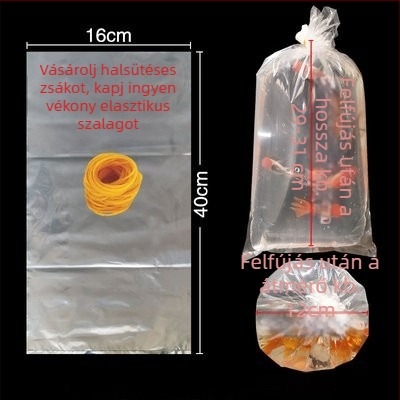 Élő díszhalak csomagoló taska szállításra, négyszögletes lapos aljzattal, vastagított műanyag