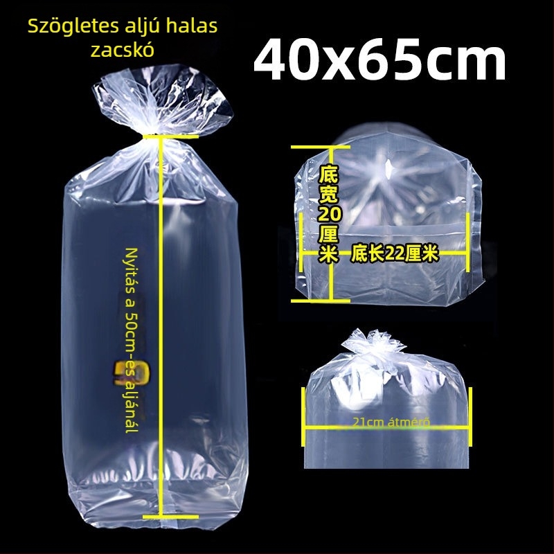 Élő díszhalak csomagoló taska szállításra, négyszögletes lapos aljzattal, vastagított műanyag