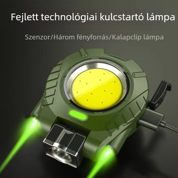 LED sapkára csíptethető fejlámpa, kompakt mini lámpa 5W LED-del, 500 mAh újratölthető akkumulátor, kézi generátor, töltővel, fénycsóva 100 m-ig