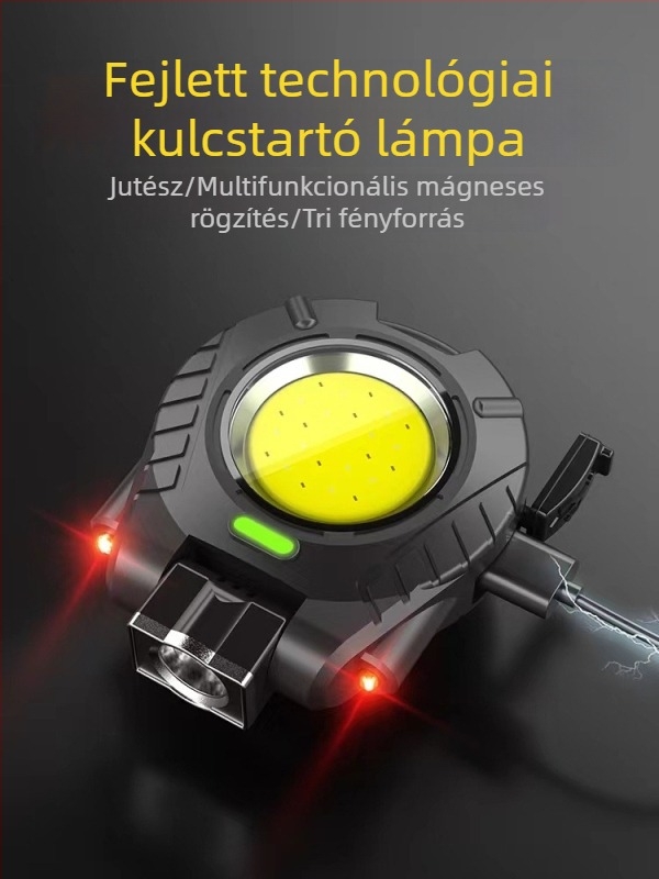 LED sapkára csíptethető fejlámpa, kompakt mini lámpa 5W LED-del, 500 mAh újratölthető akkumulátor, kézi generátor, töltővel, fénycsóva 100 m-ig
