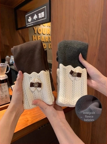 Gyerekeknek pamut leggings fleece béléssel, koreai stílus, középmagas derekú, őszi-téli 2024, 3–8 éveseknek