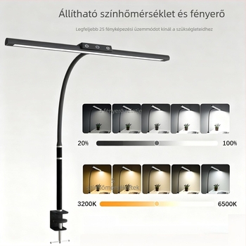 Csíptethető USB-s asztali lámpa monitorhoz – szemvédő LED, érintéses vezérlés, 8–12W