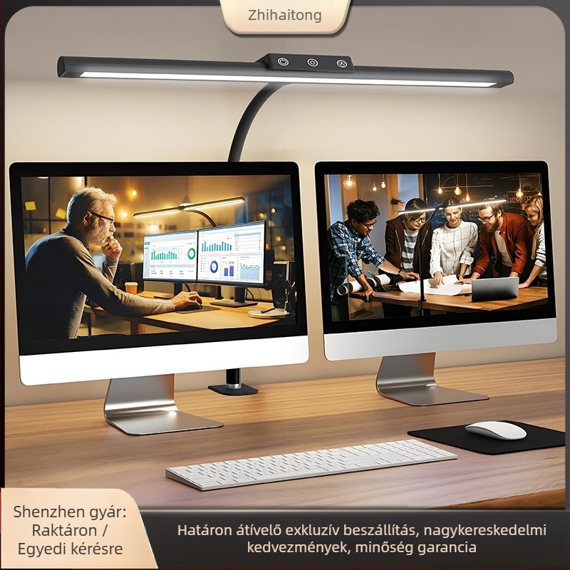 Csíptethető USB-s asztali lámpa monitorhoz – szemvédő LED, érintéses vezérlés, 8–12W