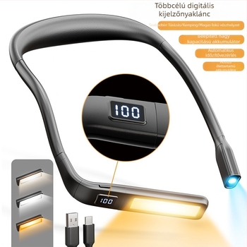 LED olvasólámpa az ágy mellé USB töltéssel, beépített Li‑ion akkumulátor, CRI 80–89, műanyag árnyékoló, ≤36V