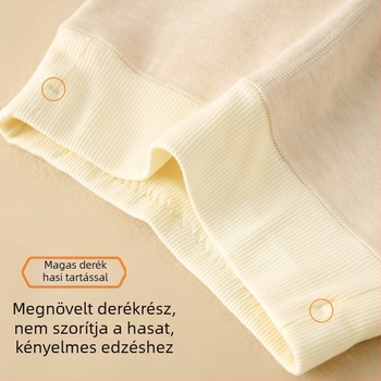 Gyerekeknek készült piros selyem-kasmír keverékű melegítő leggings, magas derekú, téli viselet