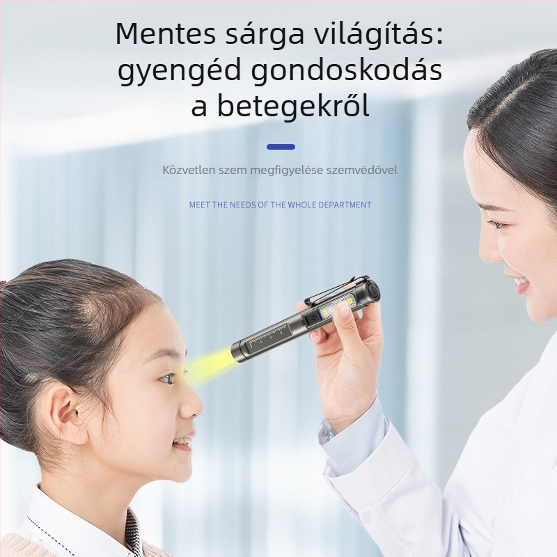 Kis tollklipszes LED zseblámpa, három LED-del, alumíniumötvözet test, 5W, elemmel működik