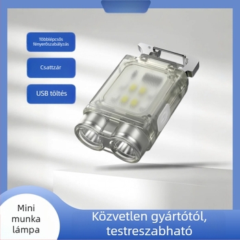 Kulcstartó LED zseblámpa, újratölthető, 350 mAh akkumulátor, 100–240 lm, vízálló