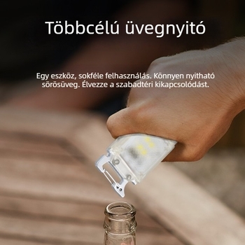 Kulcstartó LED zseblámpa, újratölthető, 350 mAh akkumulátor, 100–240 lm, vízálló